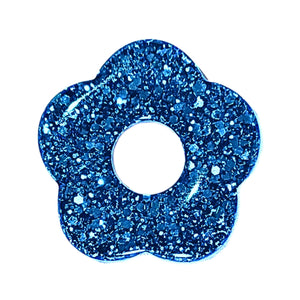 82 - Fleur Capucine paillettes turquoise