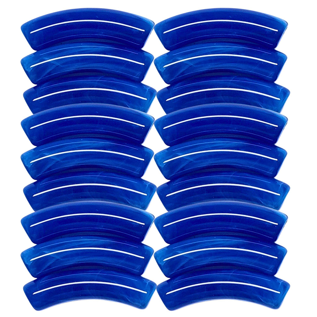 420 - Tubes incurvés Capri blue marbré 8MM