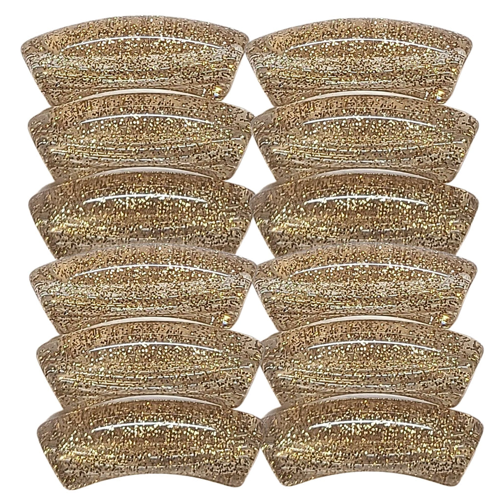 4- Tubes incurvés à paillettes, Champagne 12MM