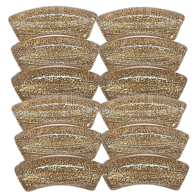 4- Tubes incurvés à paillettes, Champagne 12MM