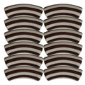463 - Tubes incurvés DESIGN - Motif Rayures 12MM - Chocolat