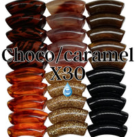 Camaieu 55- Lot mixte tubes incurvés Choco/caramel 12MM