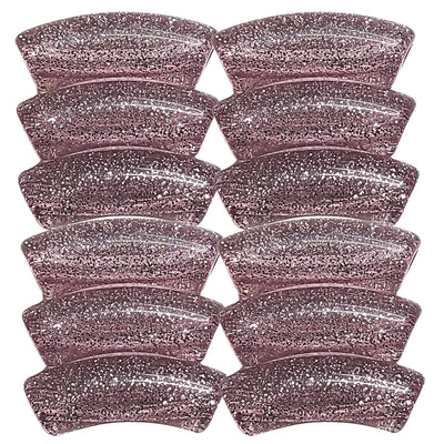 14- Tubes incurvés à paillettes, Rose mauve 12MM
