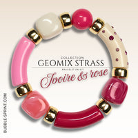 KIT bracelet collection GEOMIX Strass - Ivoire & Rose