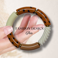412 - Tubes incurvés DESIGN - Motif Pois Camel 12MM