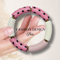 412 - Tubes incurvés DESIGN - Motif Pois Camel 12MM
