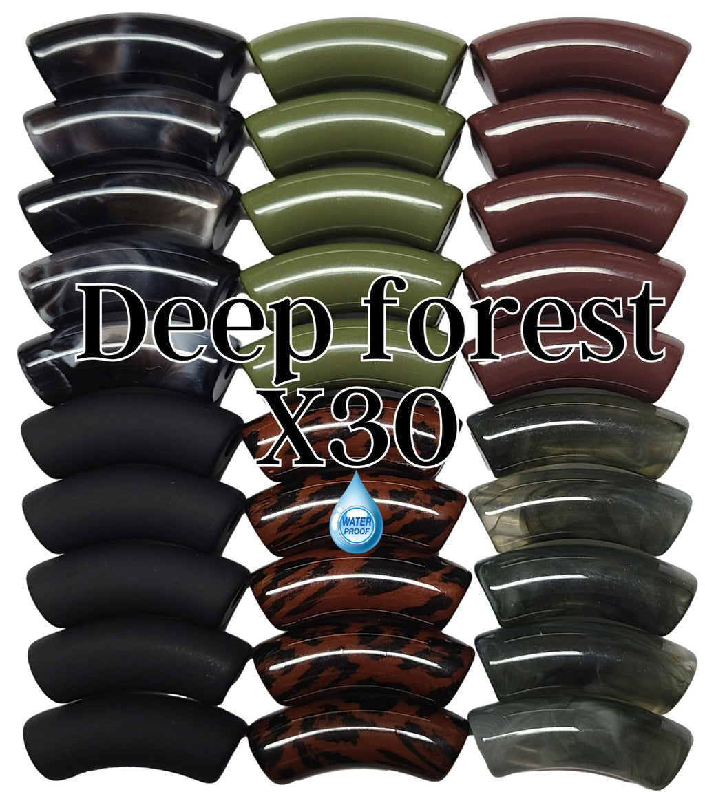 Camaieu 66- Lot mixte tubes incurvés Deep forest 12MM