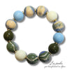 338 - Boules acryliques Swirl Creamy/Kaki/Denim 16MM