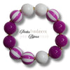217 - Boules acryliques Rayées Bleu 16MM
