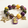337 - Boules acryliques Swirl Moutarde/Prune/Olive 16MM