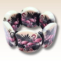 MOON 1055- Palet lune incurvé DESIGN - Motif Flamant rose