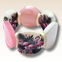 MOON 1055- Palet lune incurvé DESIGN - Motif Flamant rose