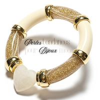 4- Tubes incurvés à paillettes, Champagne 12MM