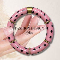 412 - Tubes incurvés DESIGN - Motif Pois Camel 12MM
