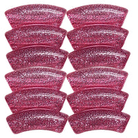 52- Tubes incurvés à paillettes, Fuchsia 12MM