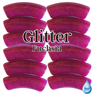 327- Tubes incurvés Glitter Fuchsia 12MM