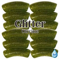 324- Tubes incurvés Glitter Olivine 12MM