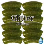 324- Tubes incurvés Glitter Olivine 12MM