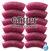 326- Tubes incurvés Glitter Pink cosmos 12MM