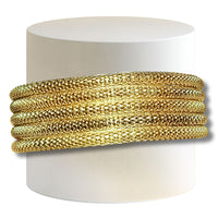 2- Bracelet élastique cotte de mailles - Doré Brillant