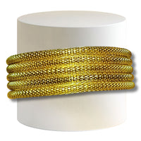 3- Bracelet élastique cotte de mailles - Doré foncé Brillant