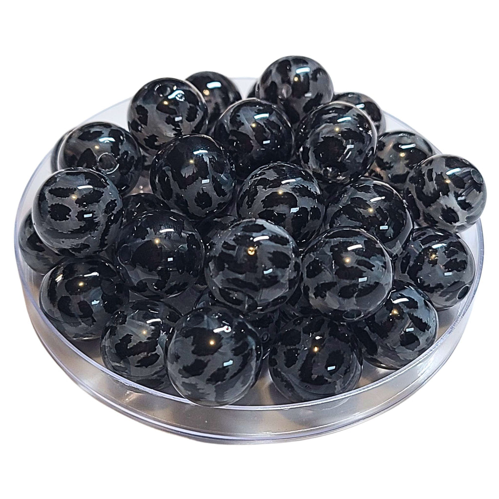 233 - Boules acryliques Léopard Gris fumé 16MM