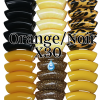 Camaieu 22- Lot mixte tubes incurvés Orange/Noir Halloween 12MM
