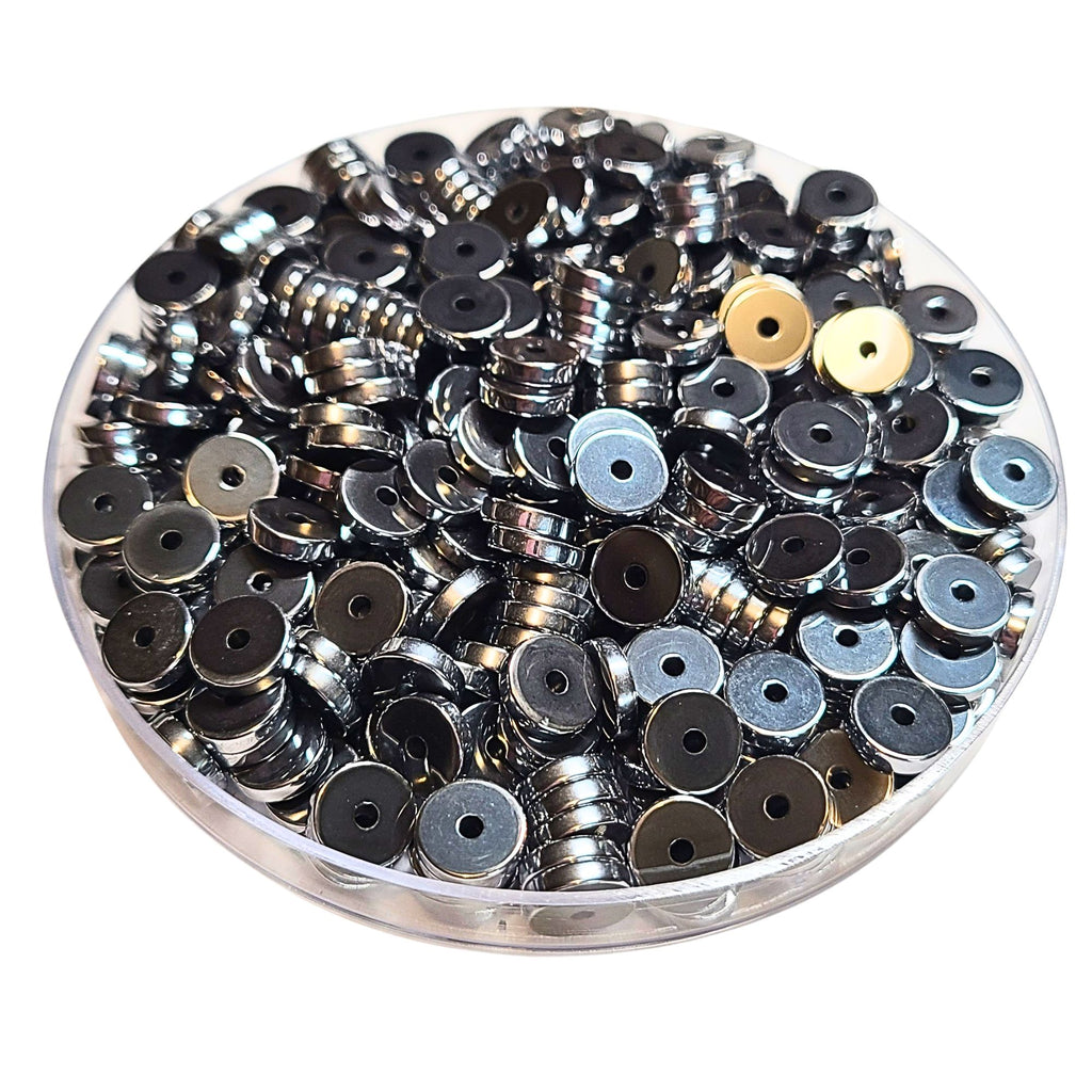 8MM- Rondelles en Hématite, argent réf HA-2
