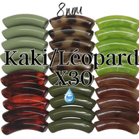 Camaieu 32- Lot mixte tubes incurvés Kaki/Léopard 8MM