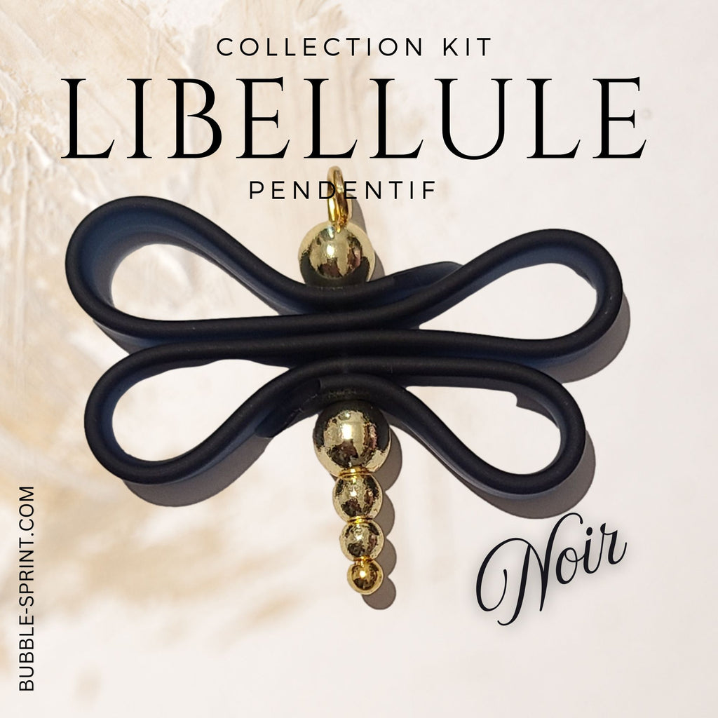 Kit pendentif Libellule Noir