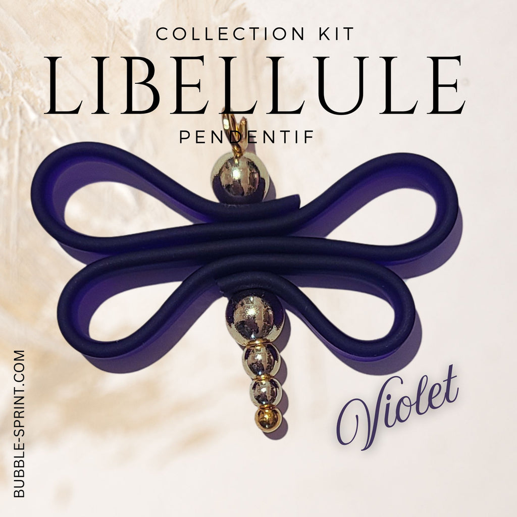 Kit pendentif Libellule Violet