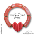 CŒURS CANNELÉS Bracelet Corail