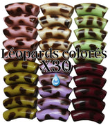 Camaieu 44- Lot mixte tubes incurvés léopards colorés 12MM