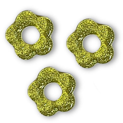100- Fleur BABY glitter lime - 20mm