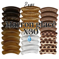 Camaieu 53- Lot mixte tubes incurvés Marron glacé 8MM
