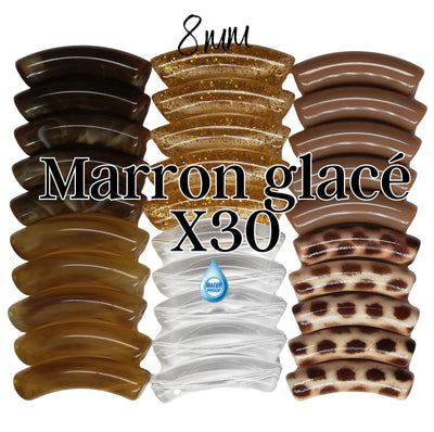 Camaieu 53- Lot mixte tubes incurvés Marron glacé 8MM