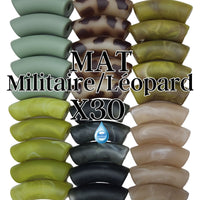 Camaieu 69- Lot mixte tubes incurvés militaire/léopard MAT 12MM