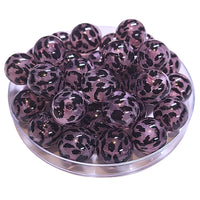 229 - Boules acryliques Léopard Mauve 16MM