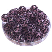 229 - Boules acryliques Léopard Mauve 16MM