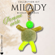 2 -Milady Pomme verte KIT Bijou de sac/porte-clés