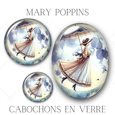 Cabochons en verre Mary poppins -Réf CAB1