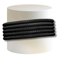 24- Bracelet élastique cotte de mailles - Noir Brillant