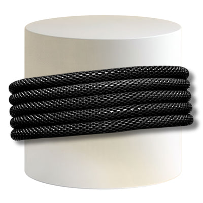 24- Bracelet élastique cotte de mailles - Noir Brillant