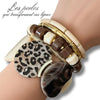 KIT bracelet collection MOON - Léopard Nude