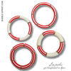 456 - Tubes incurvés DESIGN - Motif Rayures 8MM - Cerise