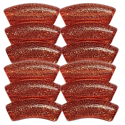 13- Tubes incurvés à paillettes, Orange 12MM