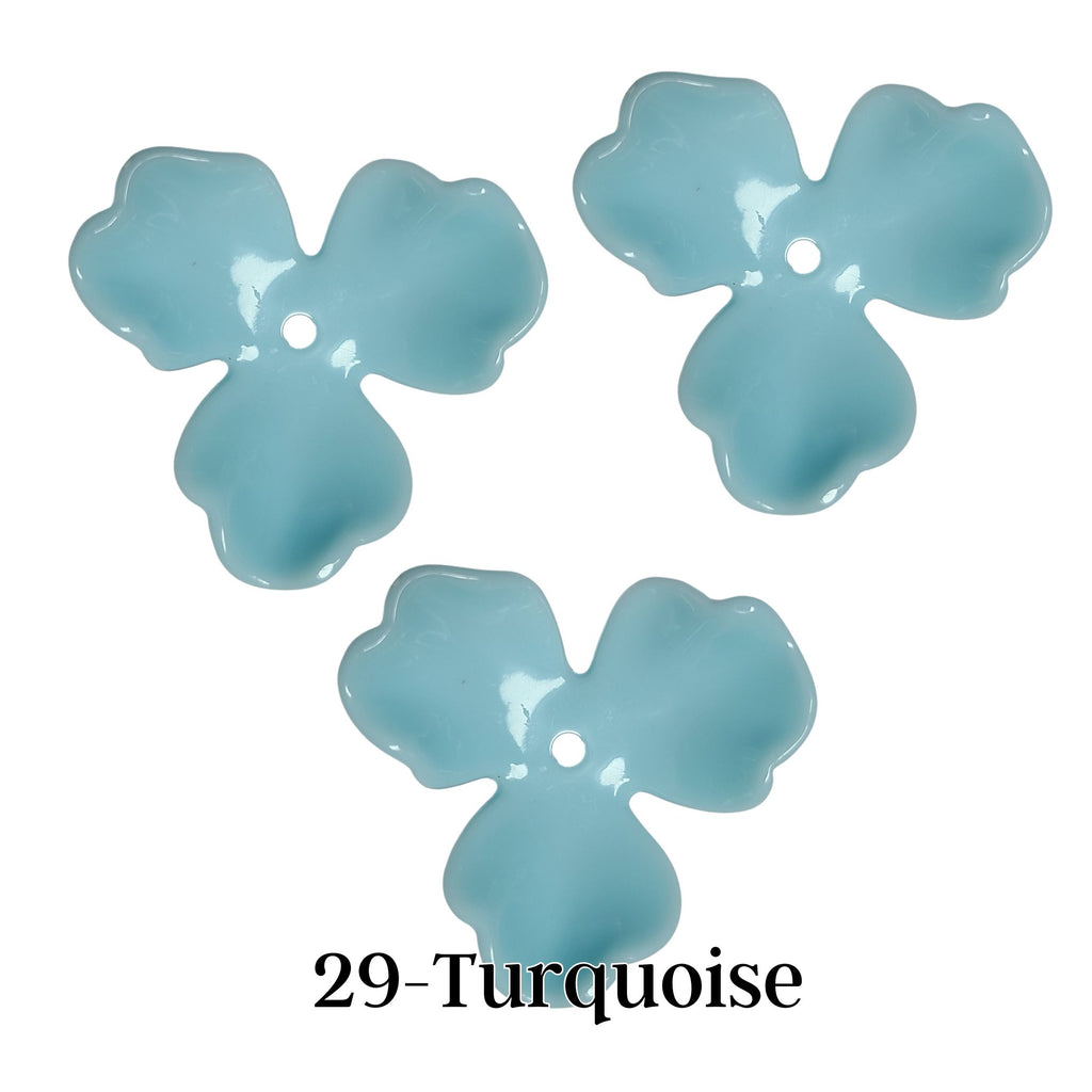29- Fleur orchidée Turquoise - 40MM