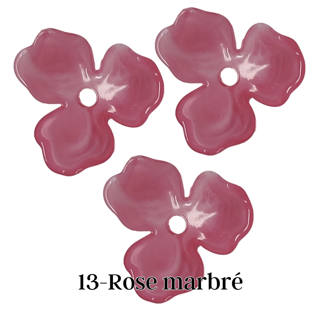 13- Fleur orchidée Rose marbré - 20MM