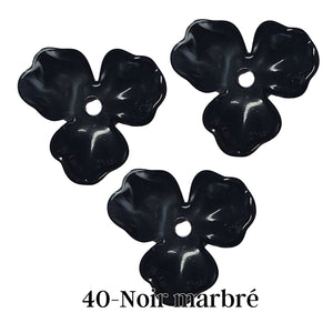40- Fleur Noir marbré- 20MM