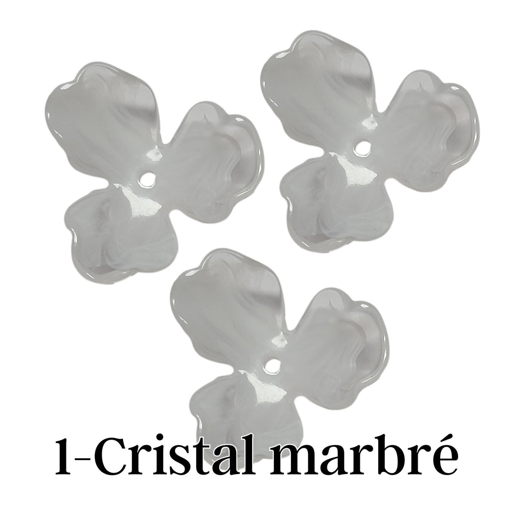1- Fleur orchidée Cristal marbré - 20MM/40MM
